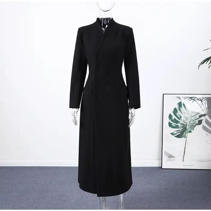 Vestes à Double boutonnage pour femmes, manteaux élégants à lacets avec ceinture, manches longues, a