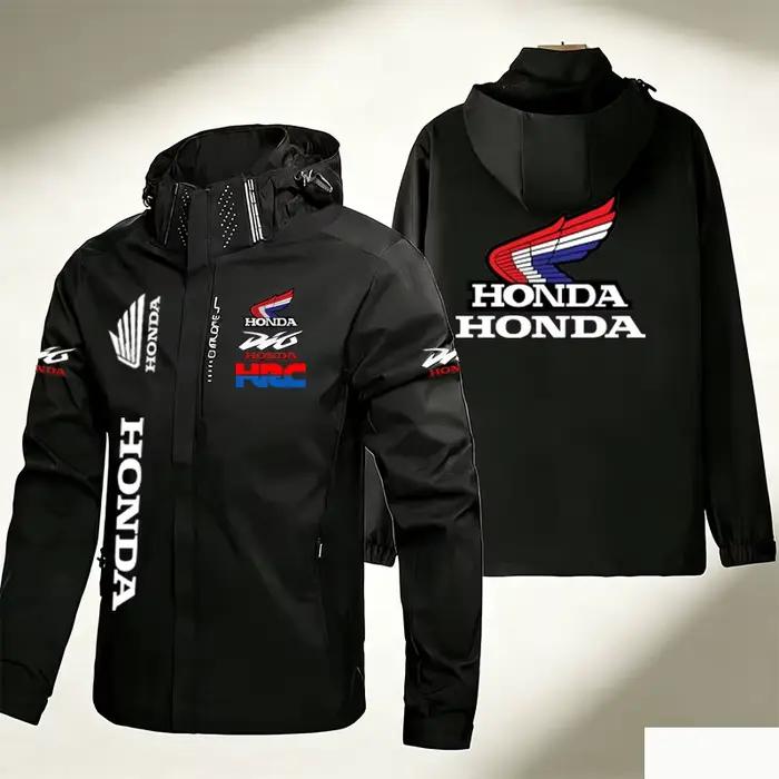 Veste coupe-vent et imperméable pour homme Honda pour le printemps et l'automne. Le chapeau est déta