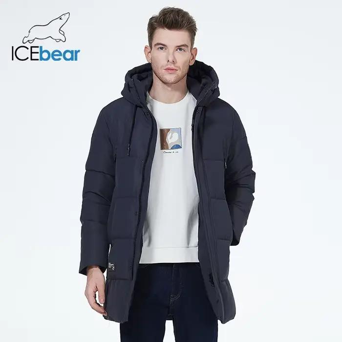 ICEbear 2023 vestes d'hiver pour hommes manteau en coton décontracté mi-long parka bouffante MWD3061