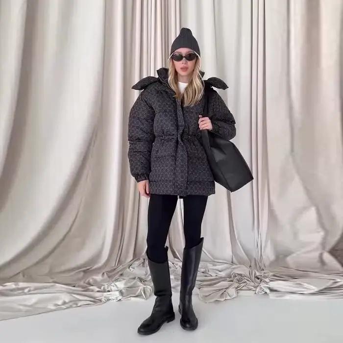 Manteaux rembourrés imprimés pour femmes, vestes à capuche, tendance, vêtements d'extérieur décontra
