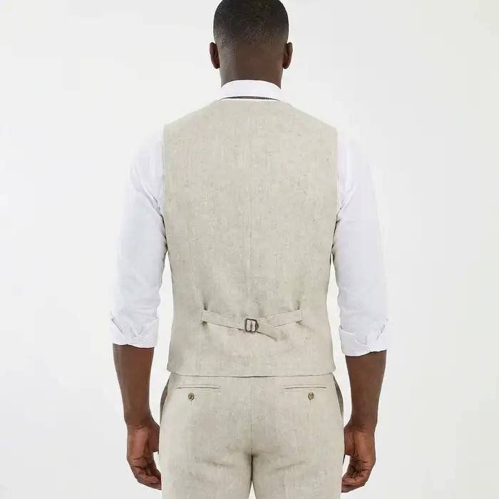 Gilet en lin beige pour homme