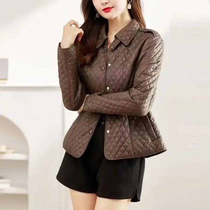 Veste légère dame Parka vérifier Demi-saison pas cher Discount hiver femmes manteau vêtements courts 2025 haute qualité en plein air chaud