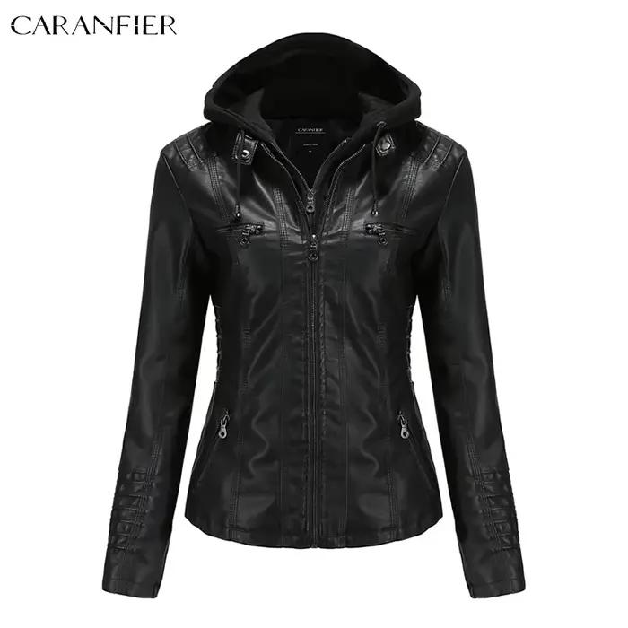 Veste à capuche femme hiver printemps moto streetwear goth avec capuche détachable matériau polyester style gothique pour sorties nocturnes concerts et conditions météorologiques
