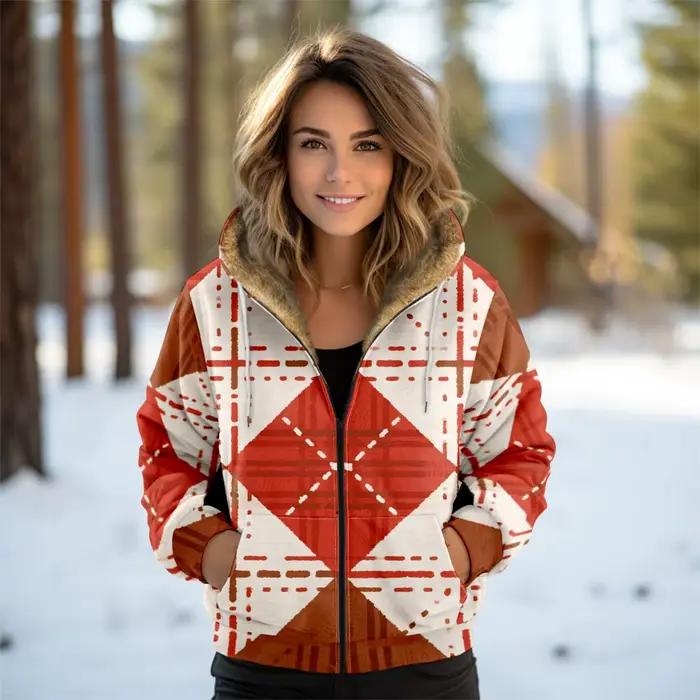 Veste zippée doublée polaire douce et confortable pour femme