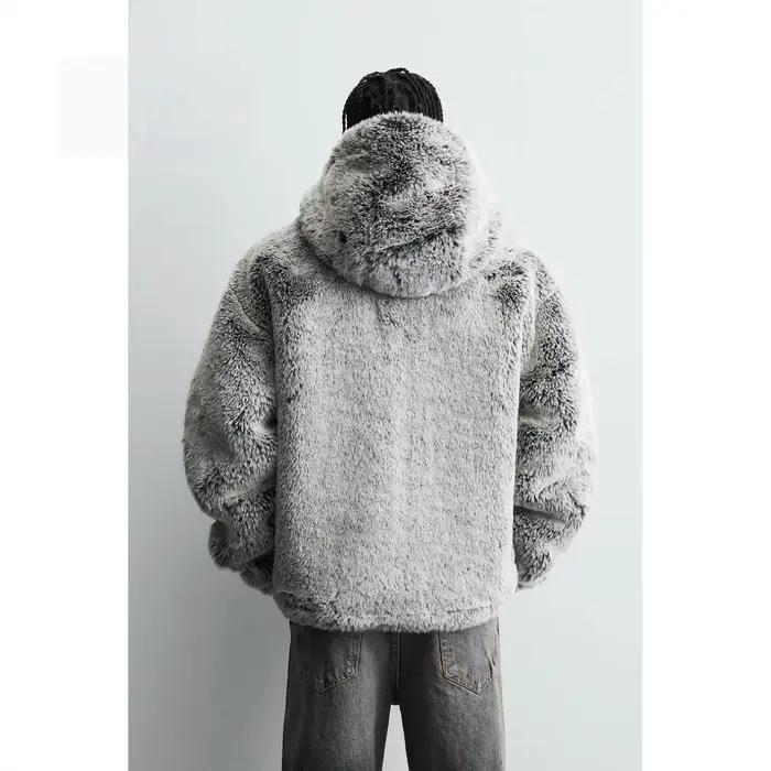 Manteau de luxe en fausse fourrure pour hommes, veste chaude d'hiver à capuche coupe-vent, Parkas thermiques épais, vêtements d'extérieur pour hommes style chic et confortABLE