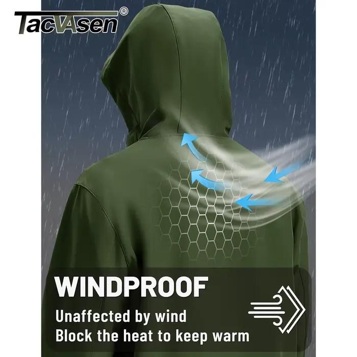 Veste Tacvasen Softshell Polaire pour Hommes, Polyester Élégant, Polyvalente et Imperméable, Vestes Extérieures Polyvalentes pour Activités de Plein Air, Occasions quotidiennes et Sportives