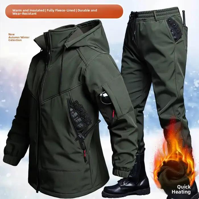 Veste de travail épaisse en polaire imperméable coupe-vent chaude anti-déchirure Vêtements d'extérieur unisexe Tissu en polyester tendance