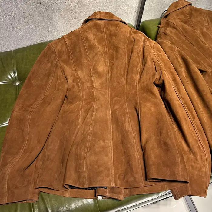 Blazer en daim rétro pour femme, vestes en cuir véritable, style décontracté, automne-hiver, col rabattu, doublure polyester, disponibles en plusieurs couleurs et tailles asiatiques