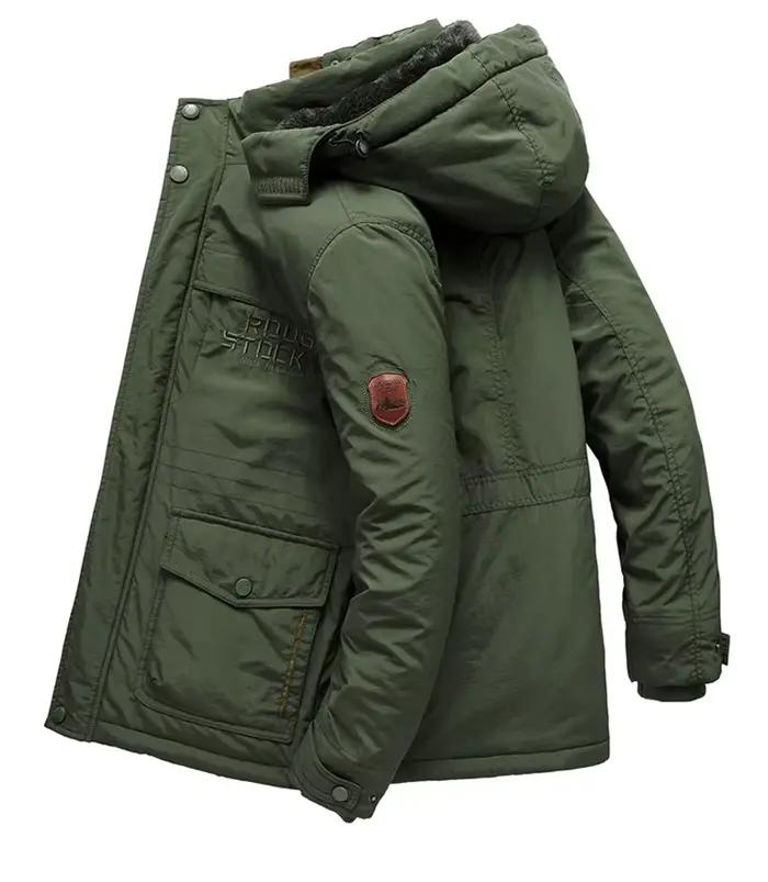 Militaire épais chaud à capuche coupe-vent hommes veste d'hiver doublure polaire extérieur Parka manteau vêtements d'extérieur grande taille 6XL multi-poches