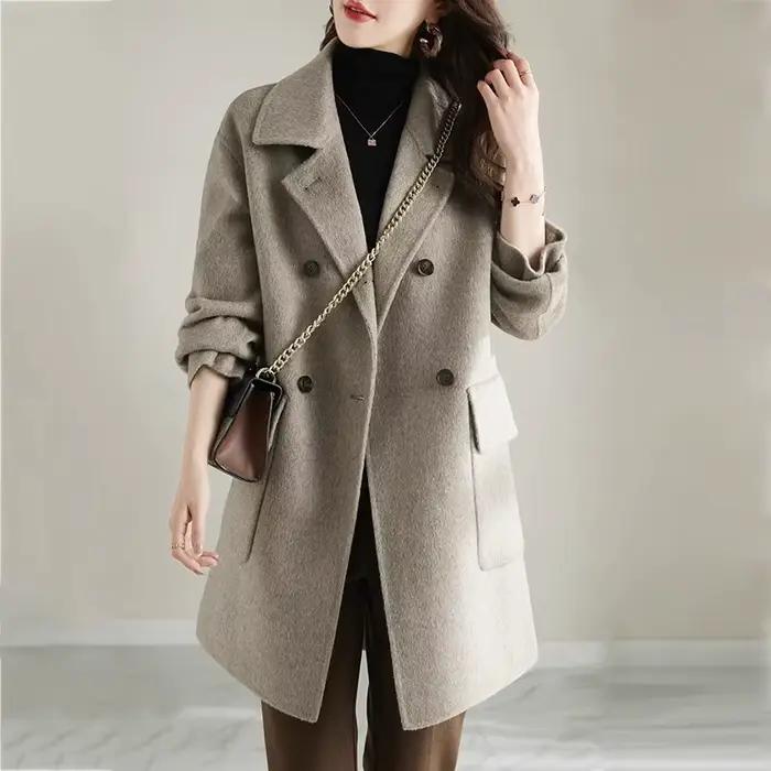 Manteau en coton épais grande taille pour femme, nouvelle collection automne-hiver 2025, style amincissant, longueur mi-longue, style coréen, pur coton