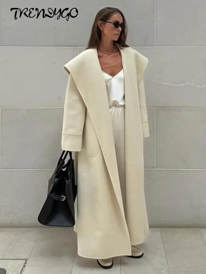 Manteau Long à lacets pour femmes