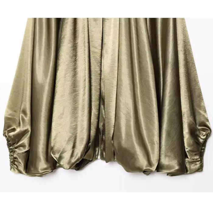 MUJER froncé Bomber vestes pour femmes gonflé surdimensionné veste femme manteaux d'été Demi-saison