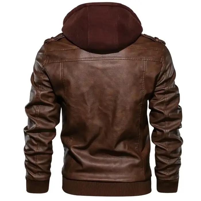 Vestes en cuir pour hommes personnalisables automne décontracté moto veste en polyuréthane Biker manteaux