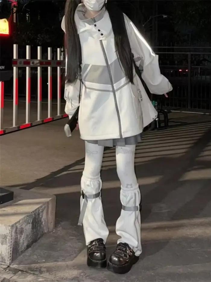 Streetwear BF vestes pour femmes 2025 Ropa Mujer Vintage décontracté mode surdimensionné vêtements d'extérieur Y2k hauts à capuche contraste couleur manteaux