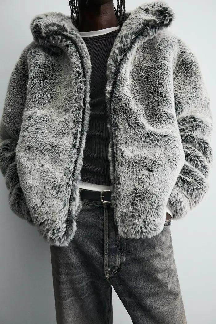 Manteau de luxe en fausse fourrure pour hommes, veste chaude d'hiver à capuche coupe-vent, Parkas thermiques épais, vêtements d'extérieur pour hommes style chic et confortABLE
