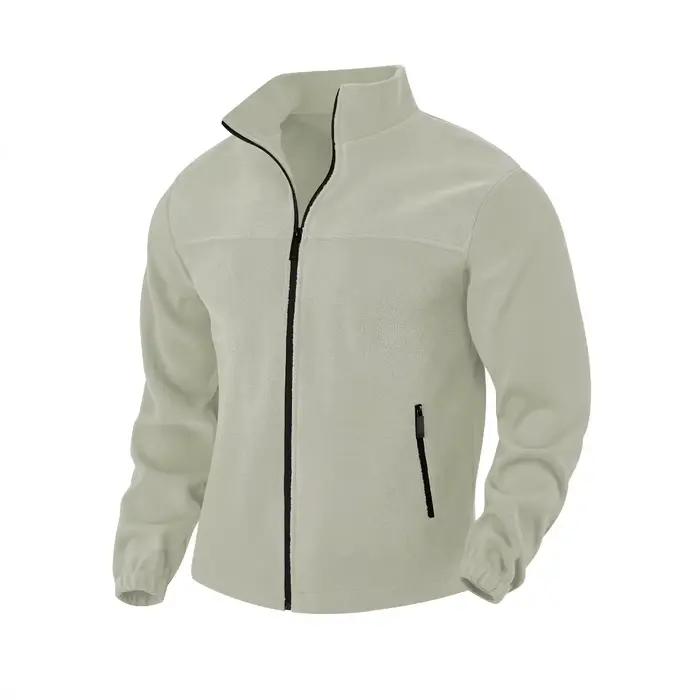 Veste naupang homme en polyester solide décontractée col roulé fermeture éclair pour automne hiver activités de tous les jours