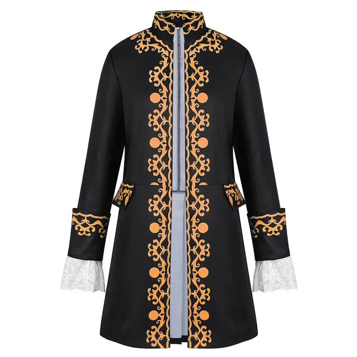 Costume Colonial du 18ème Siècle pour Hommes, Manteau Militaire Royal Médiéval, Veste de Costume de Prince de Cour Victorien Rococo Baroque