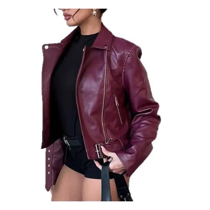 Veste courte de couleur unie pour femmes