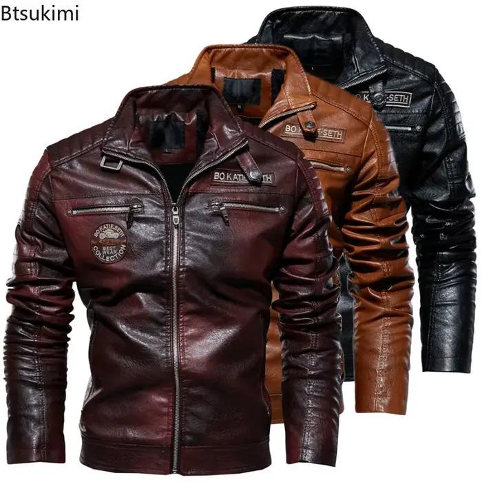 Vestes en cuir PU pour hommes