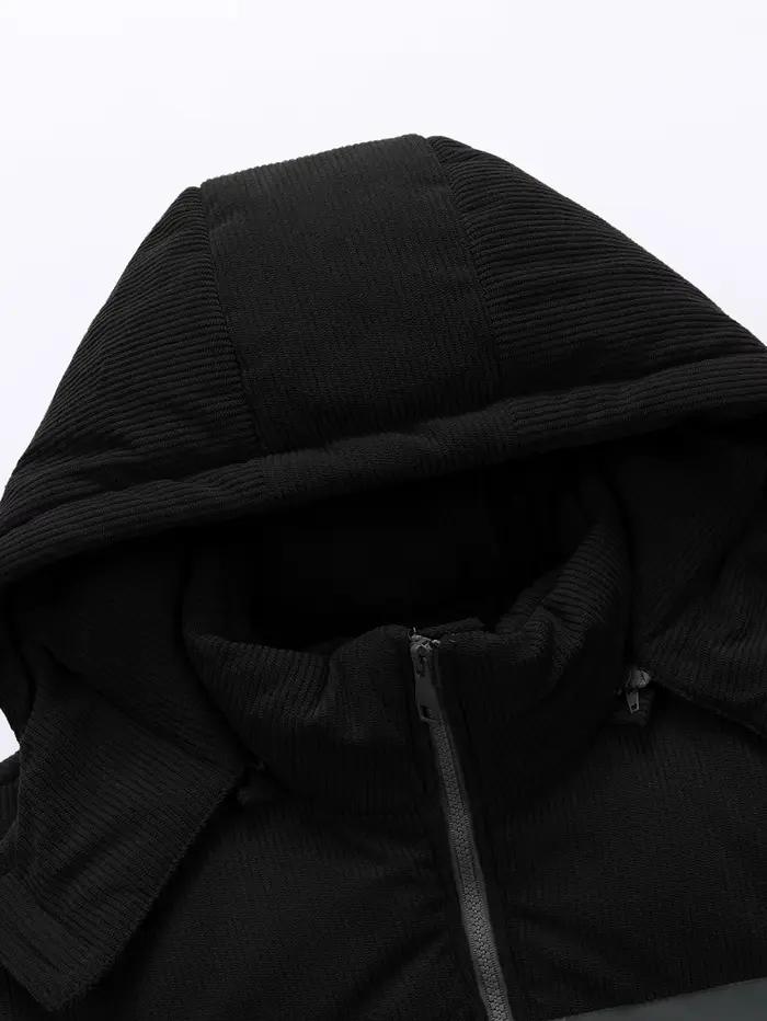 Veste en coton à capuche pour hommes, épaisse et chaude en hiver, coupe-vent et résistante au froid, simple et polyvalente pour les vêtements de travail