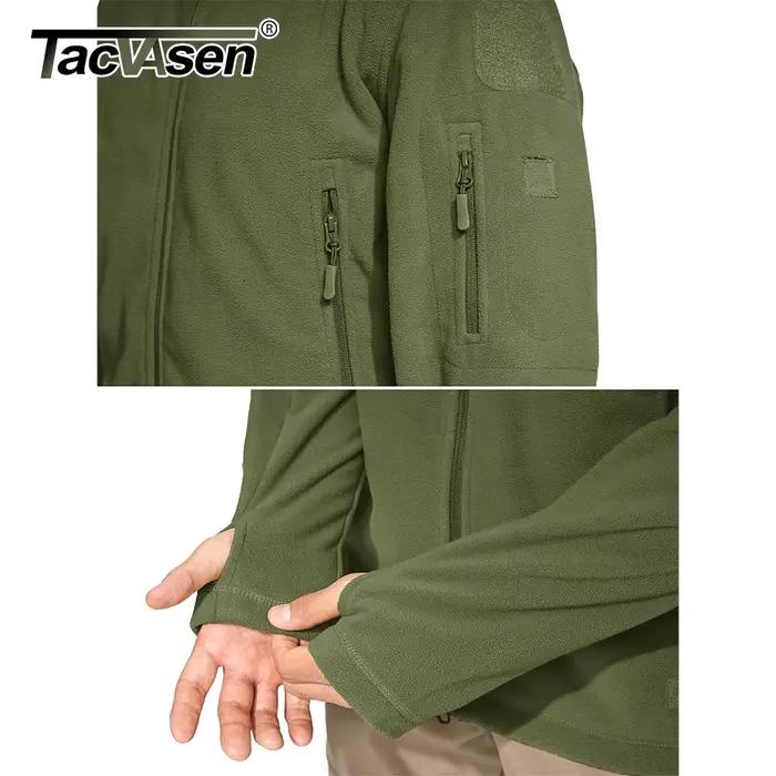 TACVASEN Veste polaire à capuche pour homme automne hiver chaud fermeture éclair complète randonnée en plein air travail camping manteau avec plusieurs poches zippées