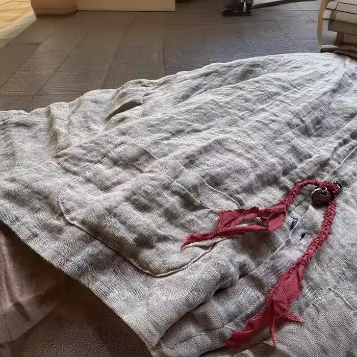 Veste ample à capuche en lin pour femmes