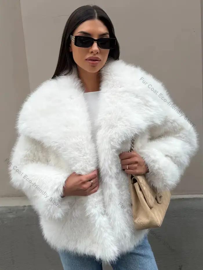 Manteau en fourrure écologique pour femme