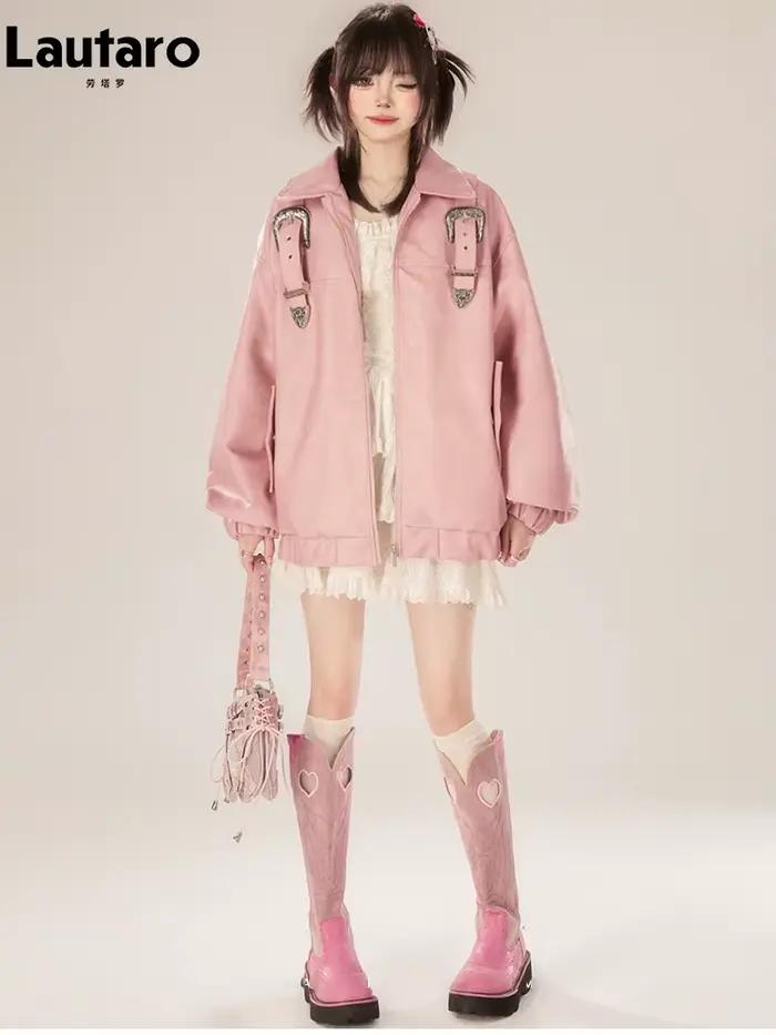 Lautaro-Vestes en similicuir souple pour femmes