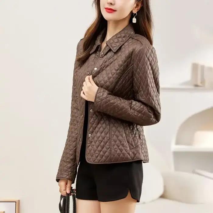 Veste légère dame Parka vérifier Demi-saison pas cher Discount hiver femmes manteau vêtements courts 2025 haute qualité en plein air chaud