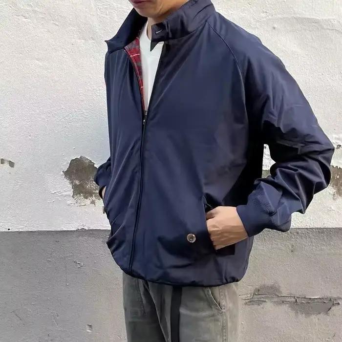 Veste décontractée tendance de style américain, vêtement de travail rétro kaki, col montant, coupe-vent pour moto, vêtements d'extérieur pour homme printemps-automne
