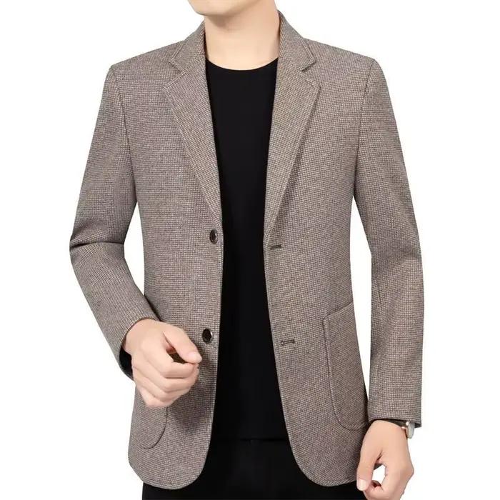 Veste de Costume Homme Tendance, Blazer Vintage à Simple Boutonnage, Manches Longues, Poches, Col Rabattu, Confortable et Polyvalent