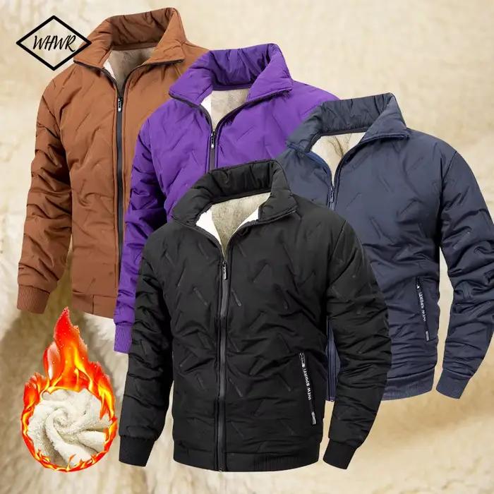 Mode hommes épaissi polaire veste manteaux