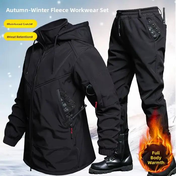 Veste de travail épaisse en polaire imperméable coupe-vent chaude anti-déchirure Vêtements d'extérieur unisexe Tissu en polyester tendance