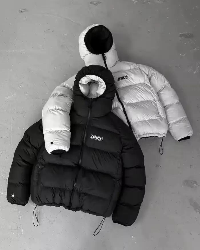 Streetwear hiver réversible doudoune hommes femmes Y2K double couleur vers le bas manteau à capuche matelassé vêtements chauds décontracté Baggy vêtements