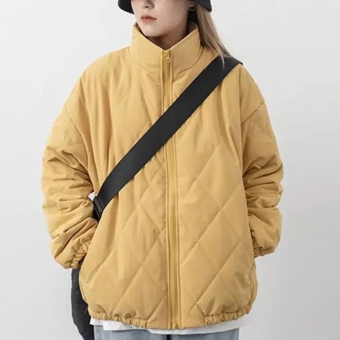 Manteau matelassé rembourré jaune à la mode japonaise pour femmes, vestes confortables, style Harajuku, automne-hiver, pour les femmes actives et les soirées chaleureuses