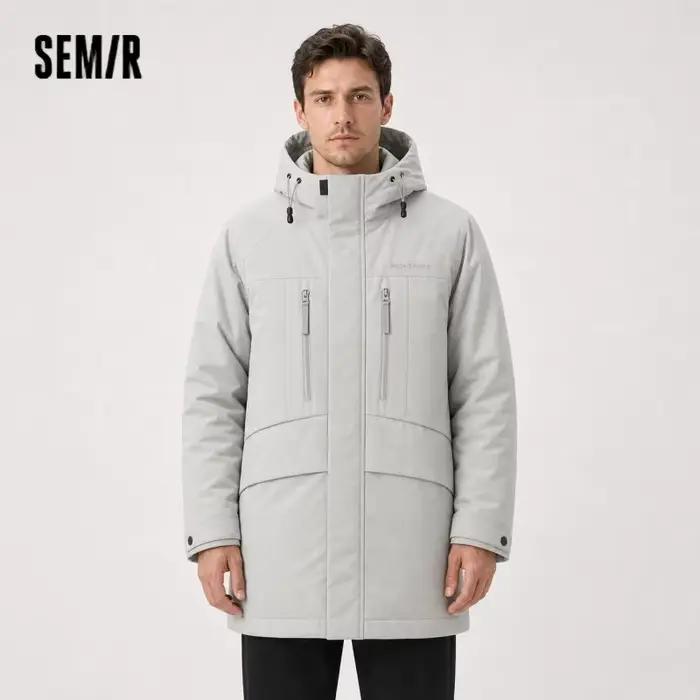 Semir doudoune hommes mi-longue à capuche Sport Colorblock 2025 hiver homme vêtements