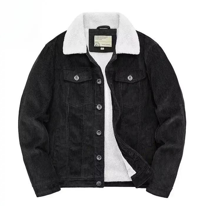 Harajuku homme coton vestes rembourré chaud ample Parka manteau velours côtelé veste courte