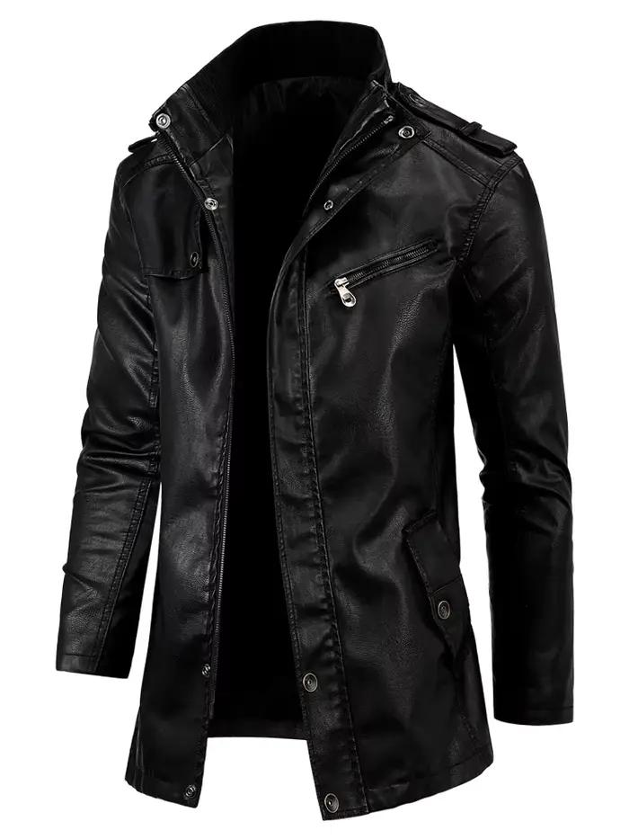 Veste en cuir de poche vintage pour hommes