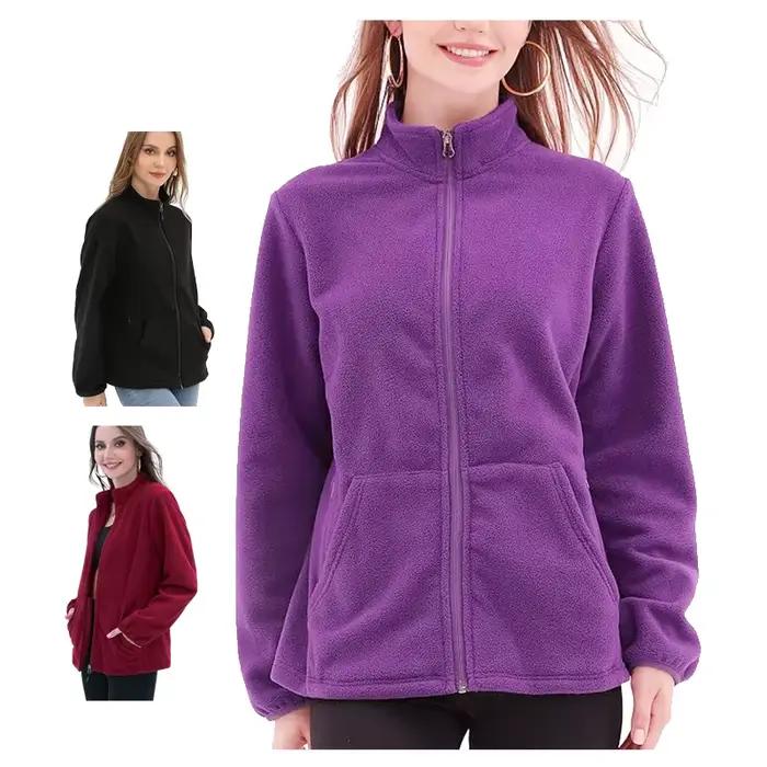 Veste polaire pour femmes rose rouge violet noir trv lwgo veste de randonnée de ski de camping de trekking thermique antistatique polyesters confortable et résistante