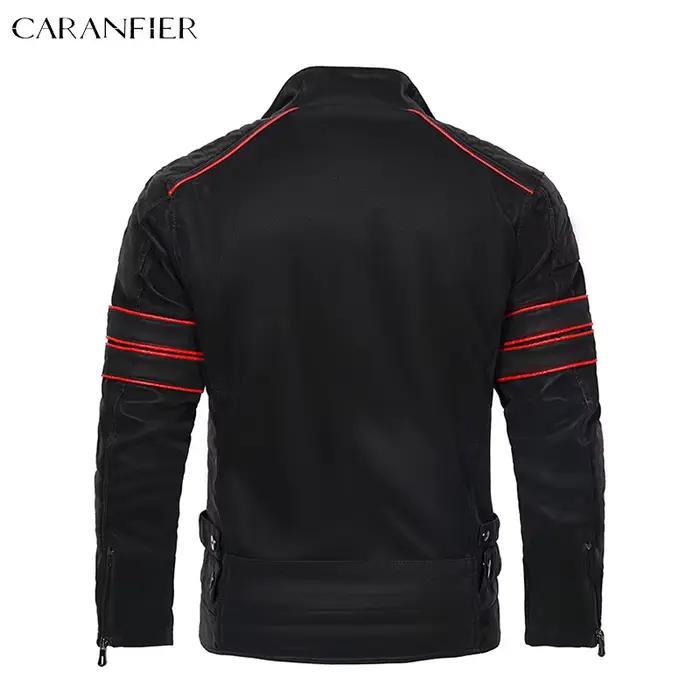 Veste en cuir délavée pour homme