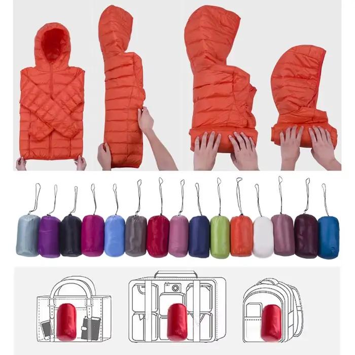 Parka en duvet de canard blanc ultra léger pour femme