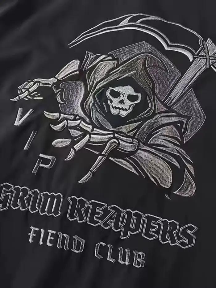 God of Death Bomber Jacket Poitrine Poche Techwear Hommes Punk Hip Hop Tactique Streetwear Noir Varsity Vestes Surdimens