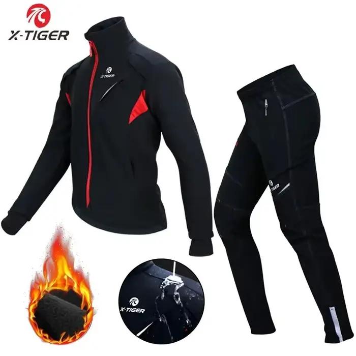 X-TIGER cyclisme maillot hiver thermique sourire hommes vêtements coupe-vent vélo coulée veste