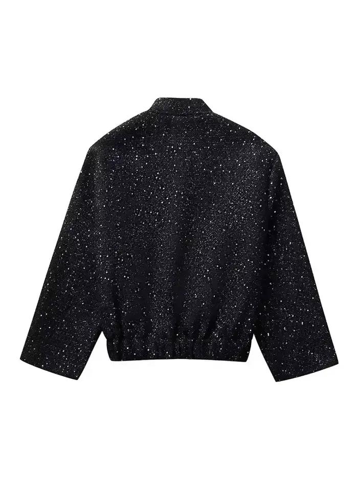 Veste à paillettes brillantes pour femmes