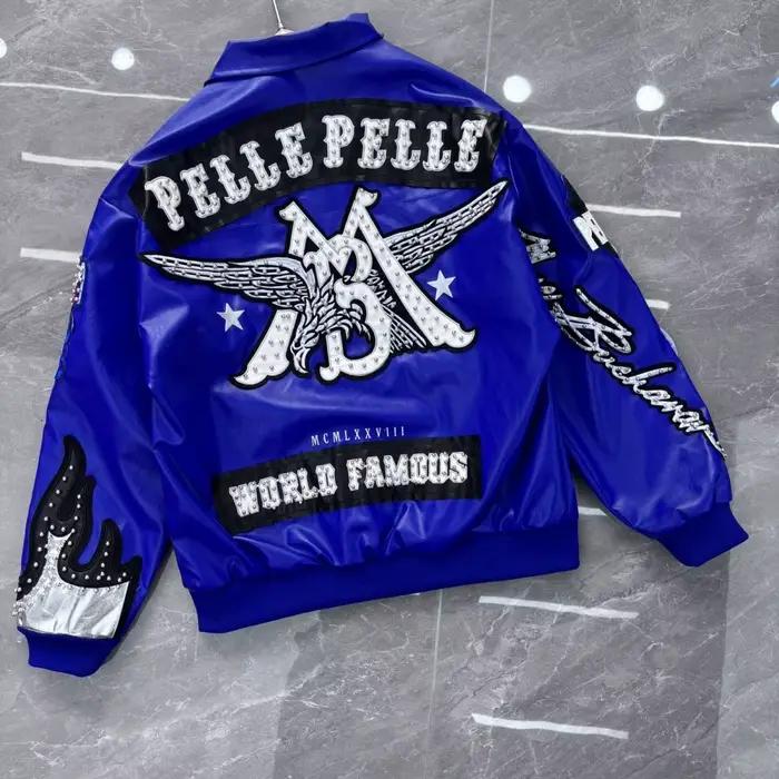 Veste en cuir brodée Hip Hop Aigle pour femme