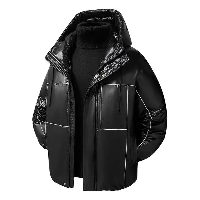 Vestes d'hiver décontractées à capuche en duvet de canard pour hommes