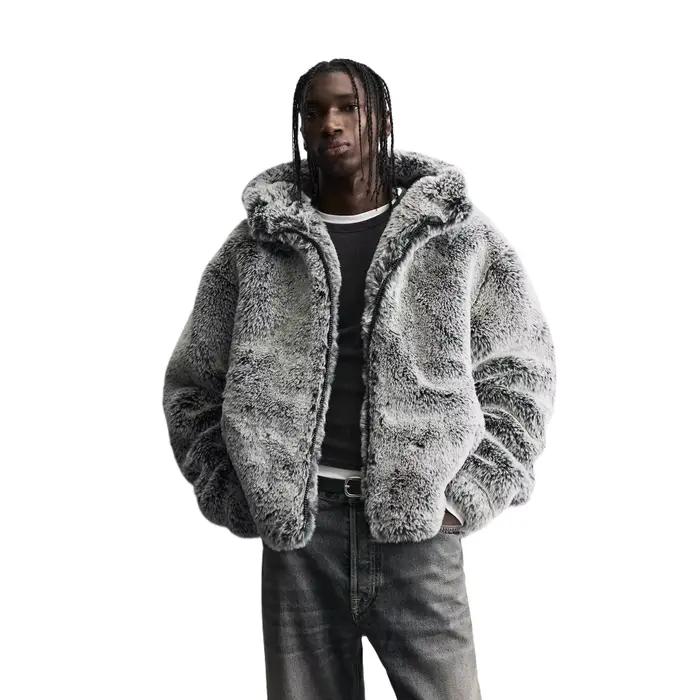 Manteau de luxe en fausse fourrure pour hommes, veste chaude d'hiver à capuche coupe-vent, Parkas thermiques épais, vêtements d'extérieur pour hommes style chic et confortABLE