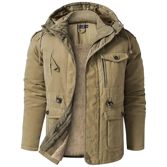 Parkas d'hiver Smile pour hommes, vestes coupe-vent chaudes, manteau à capuche optique, doublure en fourrure pour hommes, veste rembourrée en coton décontracté