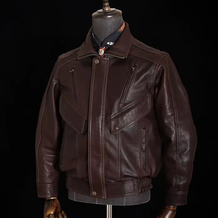 Veste d'hiver en cuir pour hommes