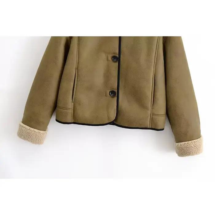 Veste en peau de mouton pour femme vestes en cuir mode hiver 2025 manteau